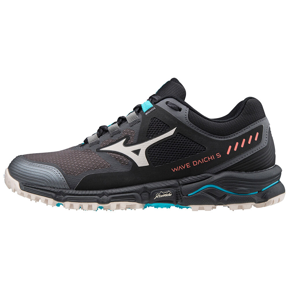 Mizuno Wave Daichi 5 - Bayan Trail Koşu Ayakkabısı - Siyah/Gri/Mavi Türkiye (MZTHQI-782)